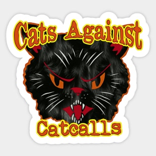 Vintage funny cats against catcalls cat lovers Sticker